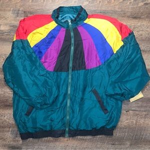 Activite Vintage Multicolor Windsuit Silk Jacket Size 3X New with Tags